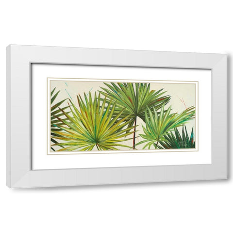 Arte Verde II White Modern Wood Framed Art Print with Double Matting by Pinto, Patricia