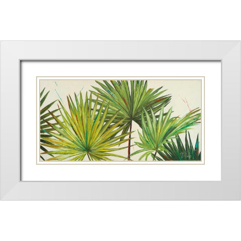Arte Verde II White Modern Wood Framed Art Print with Double Matting by Pinto, Patricia