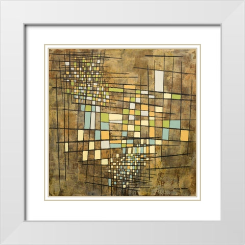 Fractal II White Modern Wood Framed Art Print with Double Matting by Marcon, Michael