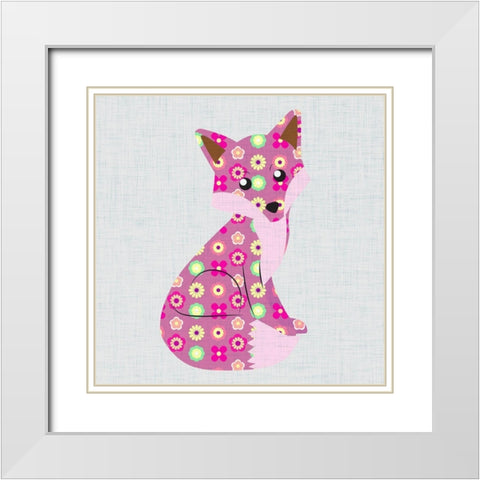 Retro Fox I White Modern Wood Framed Art Print with Double Matting by SD Graphics Studio
