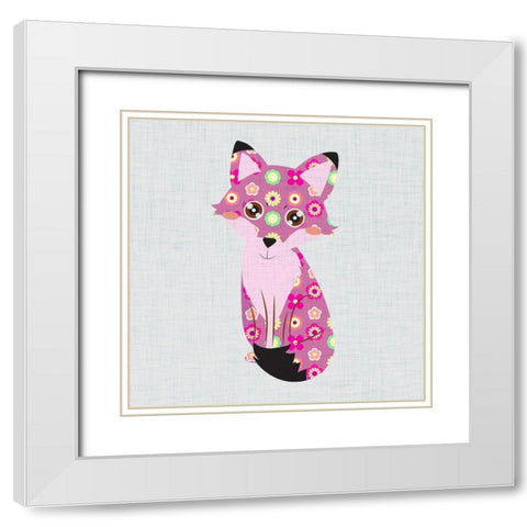 Retro Fox II White Modern Wood Framed Art Print with Double Matting by SD Graphics Studio