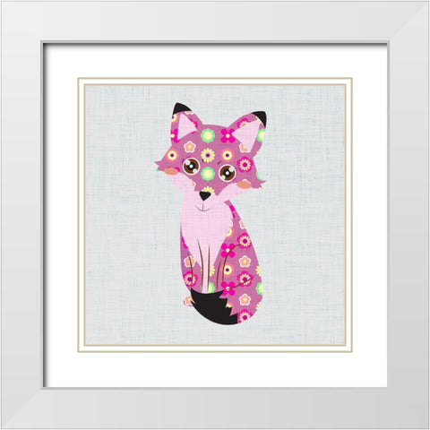 Retro Fox II White Modern Wood Framed Art Print with Double Matting by SD Graphics Studio