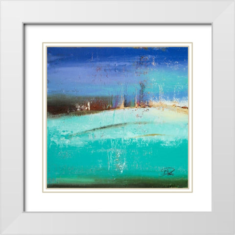 Aquamarina I White Modern Wood Framed Art Print with Double Matting by Pinto, Patricia