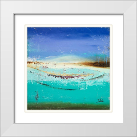 Aquamarina II White Modern Wood Framed Art Print with Double Matting by Pinto, Patricia