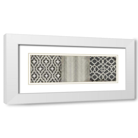 Black and White Modele Panel III White Modern Wood Framed Art Print with Double Matting by Medley, Elizabeth