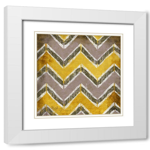 Yellow Modele I White Modern Wood Framed Art Print with Double Matting by Medley, Elizabeth