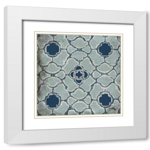 Blue Modele III White Modern Wood Framed Art Print with Double Matting by Medley, Elizabeth