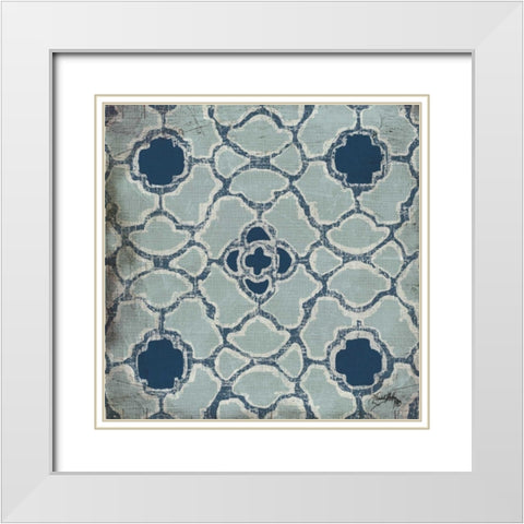 Blue Modele III White Modern Wood Framed Art Print with Double Matting by Medley, Elizabeth