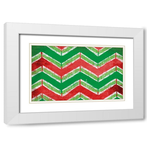 Christmas Pattern White Modern Wood Framed Art Print with Double Matting by Medley, Elizabeth