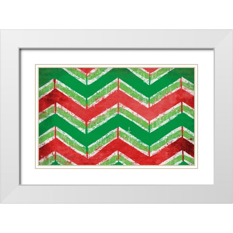 Christmas Pattern White Modern Wood Framed Art Print with Double Matting by Medley, Elizabeth