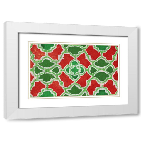 Christmas Pattern White Modern Wood Framed Art Print with Double Matting by Medley, Elizabeth