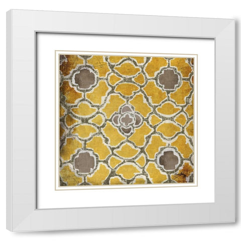 Yellow and Gray Modele I White Modern Wood Framed Art Print with Double Matting by Medley, Elizabeth