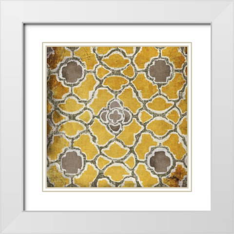 Yellow and Gray Modele I White Modern Wood Framed Art Print with Double Matting by Medley, Elizabeth