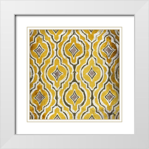 Yellow Modele II White Modern Wood Framed Art Print with Double Matting by Medley, Elizabeth