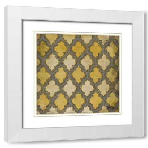 Mustard Modele I White Modern Wood Framed Art Print with Double Matting by Medley, Elizabeth