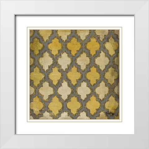 Mustard Modele I White Modern Wood Framed Art Print with Double Matting by Medley, Elizabeth