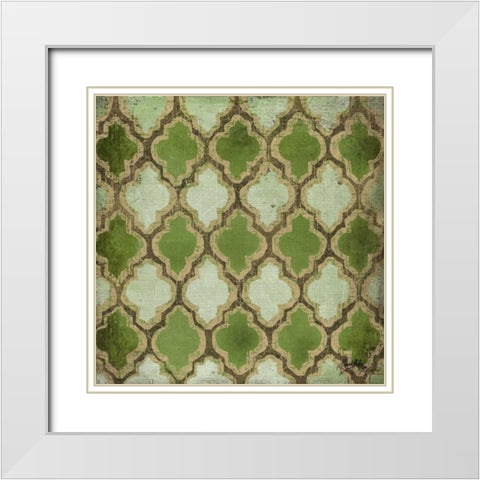 Green Modele III White Modern Wood Framed Art Print with Double Matting by Medley, Elizabeth