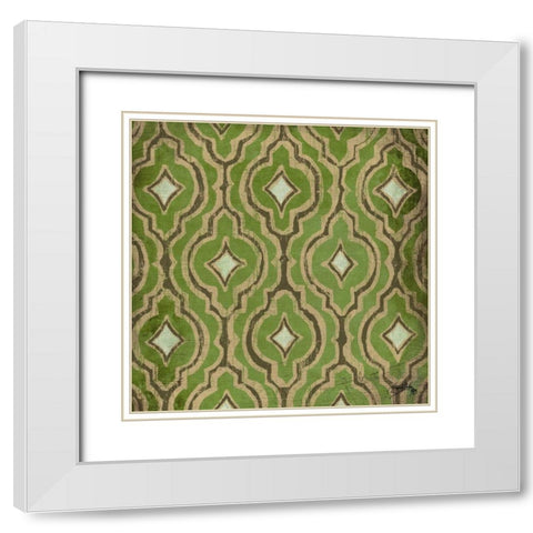 Green Modele VI White Modern Wood Framed Art Print with Double Matting by Medley, Elizabeth