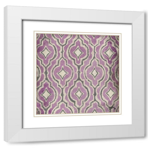 Purple Modele II White Modern Wood Framed Art Print with Double Matting by Medley, Elizabeth