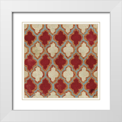 Moroccan Modele II White Modern Wood Framed Art Print with Double Matting by Medley, Elizabeth