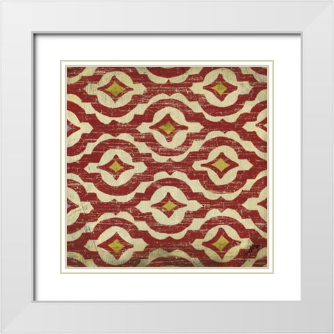 Moroccan Modele IV White Modern Wood Framed Art Print with Double Matting by Medley, Elizabeth