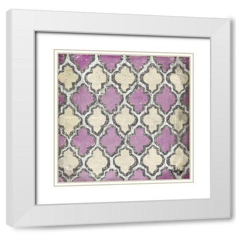 Purple Modele IV White Modern Wood Framed Art Print with Double Matting by Medley, Elizabeth