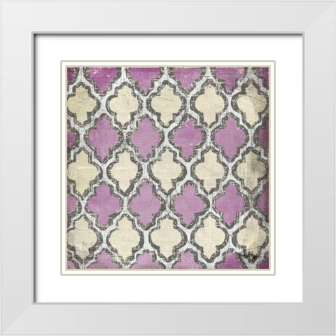 Purple Modele IV White Modern Wood Framed Art Print with Double Matting by Medley, Elizabeth