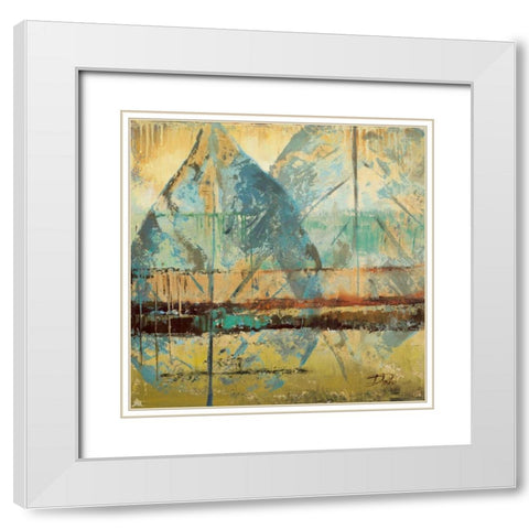 Rain Leaves I White Modern Wood Framed Art Print with Double Matting by Pinto, Patricia