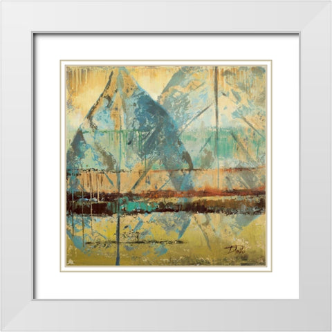 Rain Leaves I White Modern Wood Framed Art Print with Double Matting by Pinto, Patricia