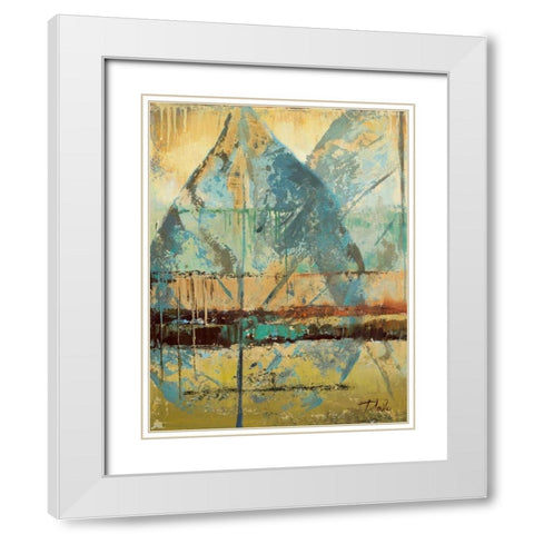 Rain Leaves I White Modern Wood Framed Art Print with Double Matting by Pinto, Patricia