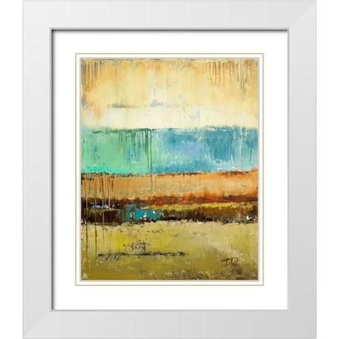 Rain I White Modern Wood Framed Art Print with Double Matting by Pinto, Patricia
