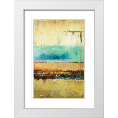 Rain II White Modern Wood Framed Art Print with Double Matting by Pinto, Patricia