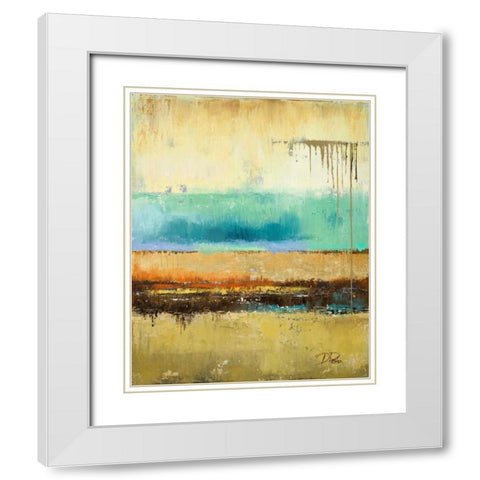 Rain II White Modern Wood Framed Art Print with Double Matting by Pinto, Patricia