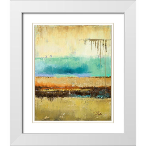 Rain II White Modern Wood Framed Art Print with Double Matting by Pinto, Patricia