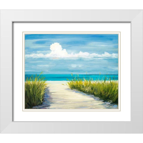 Beach Scene I White Modern Wood Framed Art Print with Double Matting by DeRice, Julie