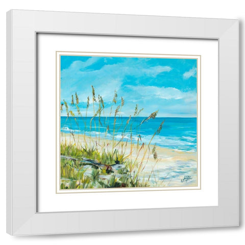 Seaside Square II White Modern Wood Framed Art Print with Double Matting by DeRice, Julie
