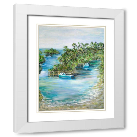 Florida Scene White Modern Wood Framed Art Print with Double Matting by DeRice, Julie