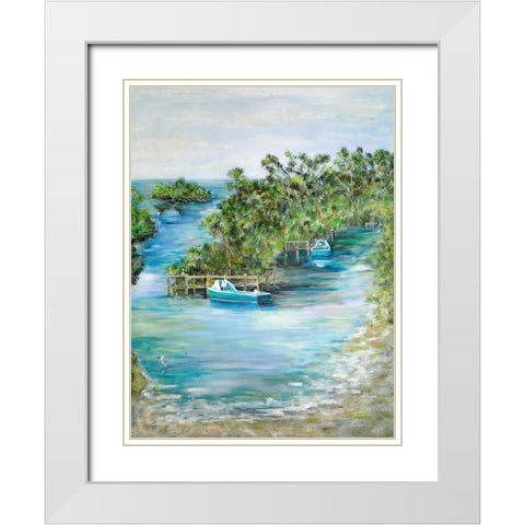Florida Scene White Modern Wood Framed Art Print with Double Matting by DeRice, Julie