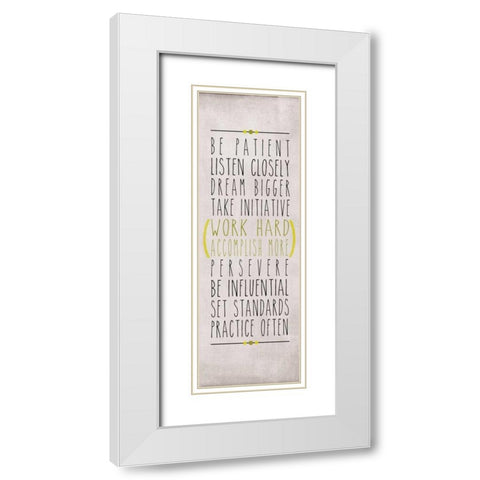 Be Patient White Modern Wood Framed Art Print with Double Matting by SD Graphics Studio