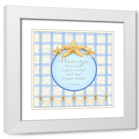 Starfish II White Modern Wood Framed Art Print with Double Matting by Metz, Andi