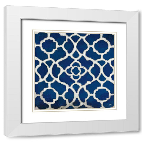 Indigo Modele I White Modern Wood Framed Art Print with Double Matting by Medley, Elizabeth