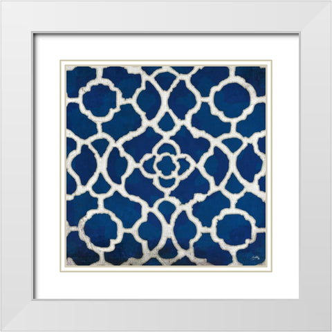 Indigo Modele I White Modern Wood Framed Art Print with Double Matting by Medley, Elizabeth