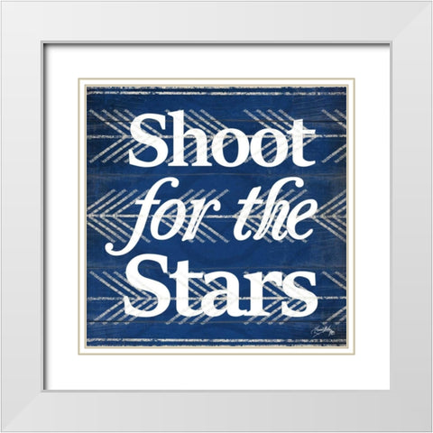 Shoot for the Stars White Modern Wood Framed Art Print with Double Matting by Medley, Elizabeth