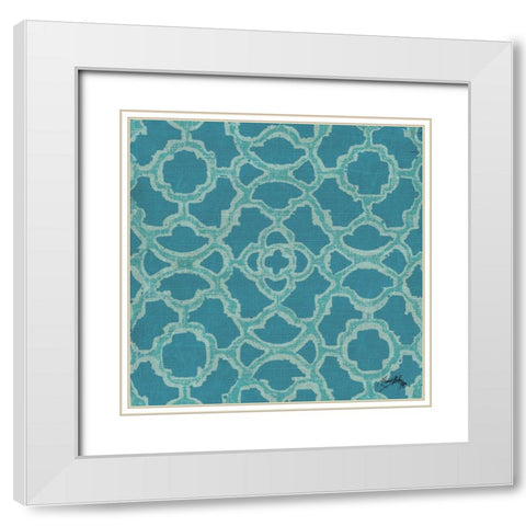 Aquatic Modele I White Modern Wood Framed Art Print with Double Matting by Medley, Elizabeth