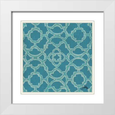 Aquatic Modele I White Modern Wood Framed Art Print with Double Matting by Medley, Elizabeth