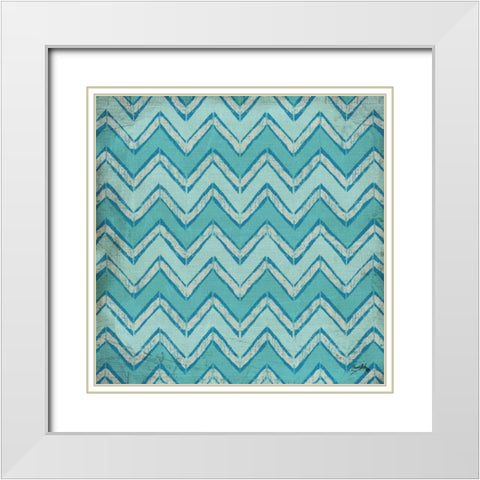 Aquatic Modele III White Modern Wood Framed Art Print with Double Matting by Medley, Elizabeth