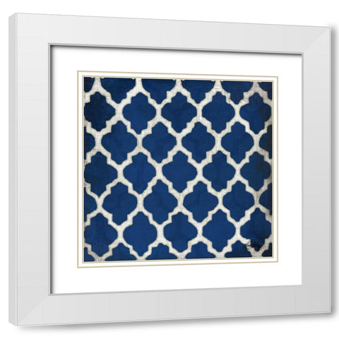 Indigo Modele III White Modern Wood Framed Art Print with Double Matting by Medley, Elizabeth