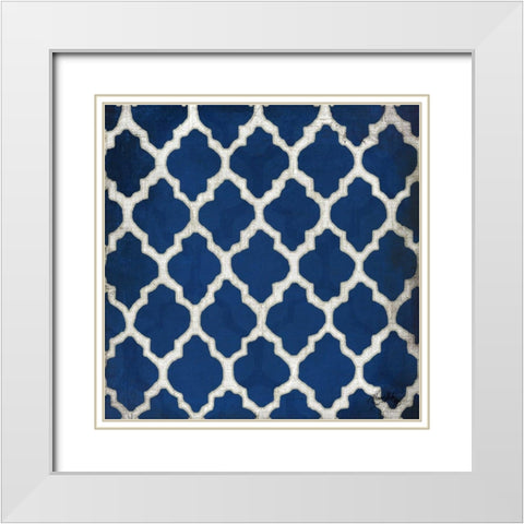 Indigo Modele III White Modern Wood Framed Art Print with Double Matting by Medley, Elizabeth