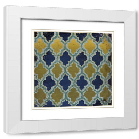 Olive and Indigo Modele I White Modern Wood Framed Art Print with Double Matting by Medley, Elizabeth