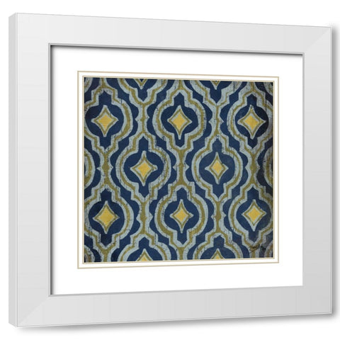 Olive and Indigo Modele II White Modern Wood Framed Art Print with Double Matting by Medley, Elizabeth